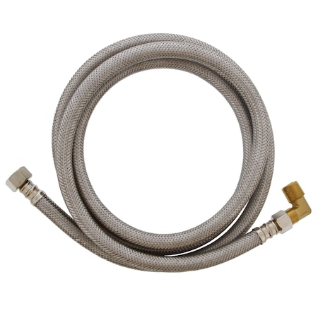 Jones Stephens 1/2in Compression 3/8in Compression x 72in Braided SS Dishwasher Connector, 3/8in MIP 90Deg. Elbow S04238